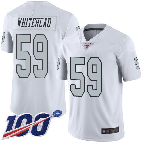 Men Oakland Raiders Limited White Tahir Whitehead Jersey NFL Football 59 100th Season Rush Vapor Jersey